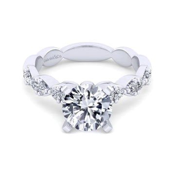 14KW Diamond Engagment Semi-Mount Ring, .48 CTW